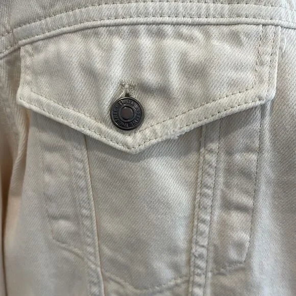 Free People Jolene Trucker Jacket in Ecru - Size Medium - Picture 5 of 7